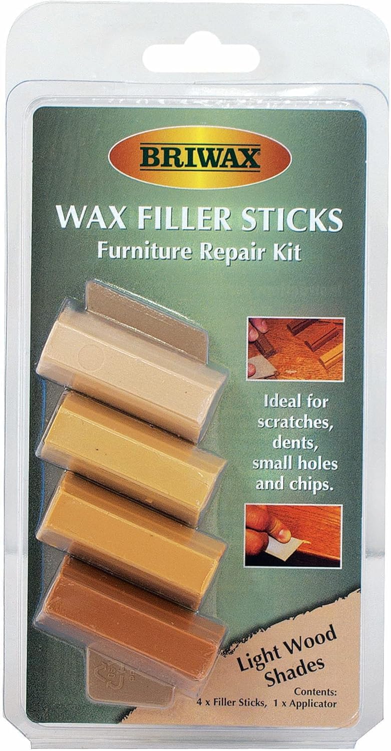 Briwax Filler Sticks Light â€“ Quick Wood Repair for Scratches, Cracks & Nail Holes | Assorted Shades - Image 1
